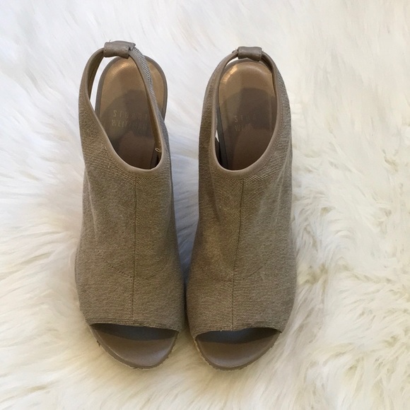 Made in Spain Cream Fabric Wedge Sandal - Picture 5 of 8